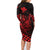 Personalized King Kamehameha Day Family Matching Long Sleeve Bodycon Dress and Hawaiian Shirt Kakau Polynesian Pattern