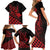 Personalized King Kamehameha Day Family Matching Short Sleeve Bodycon Dress and Hawaiian Shirt Kakau Polynesian Pattern