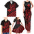 Personalized King Kamehameha Day Family Matching Tank Maxi Dress and Hawaiian Shirt Kakau Polynesian Pattern