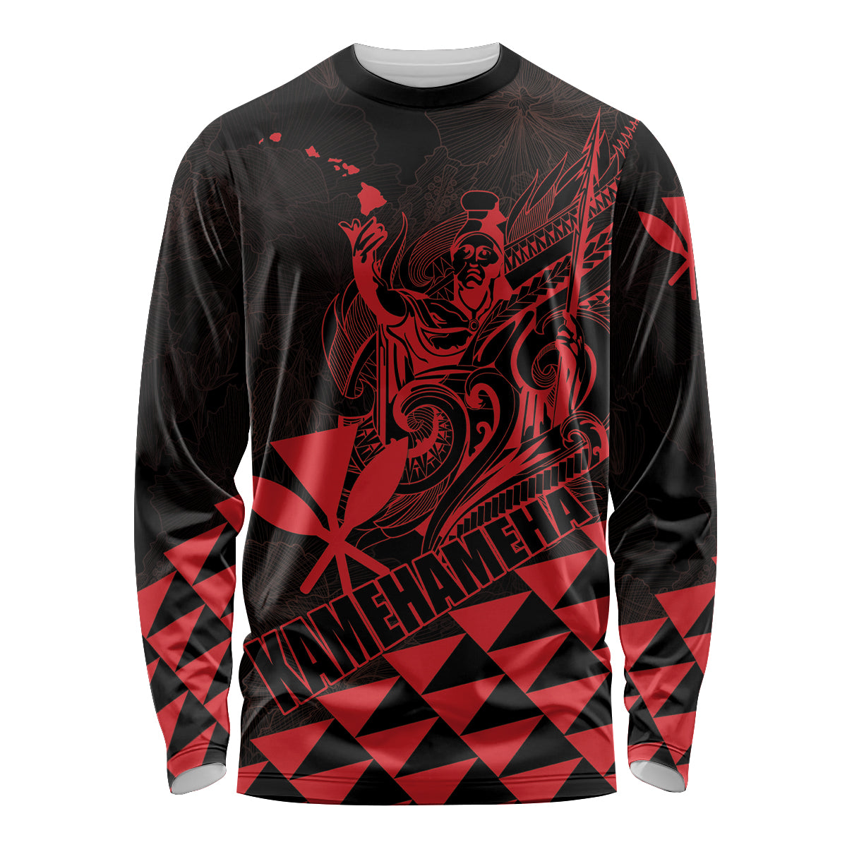 Personalized King Kamehameha Day Long Sleeve Shirt Kakau Polynesian Pattern LT01 Unisex Red - Polynesian Pride