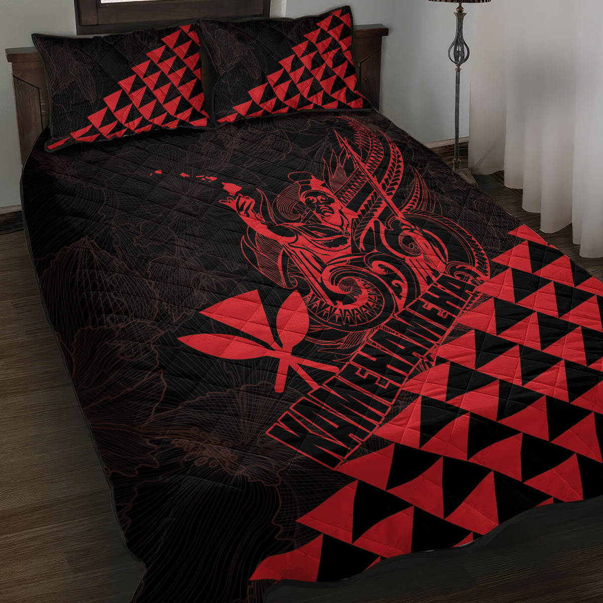 King Kamehameha Day Quilt Bed Set Kakau Polynesian Pattern