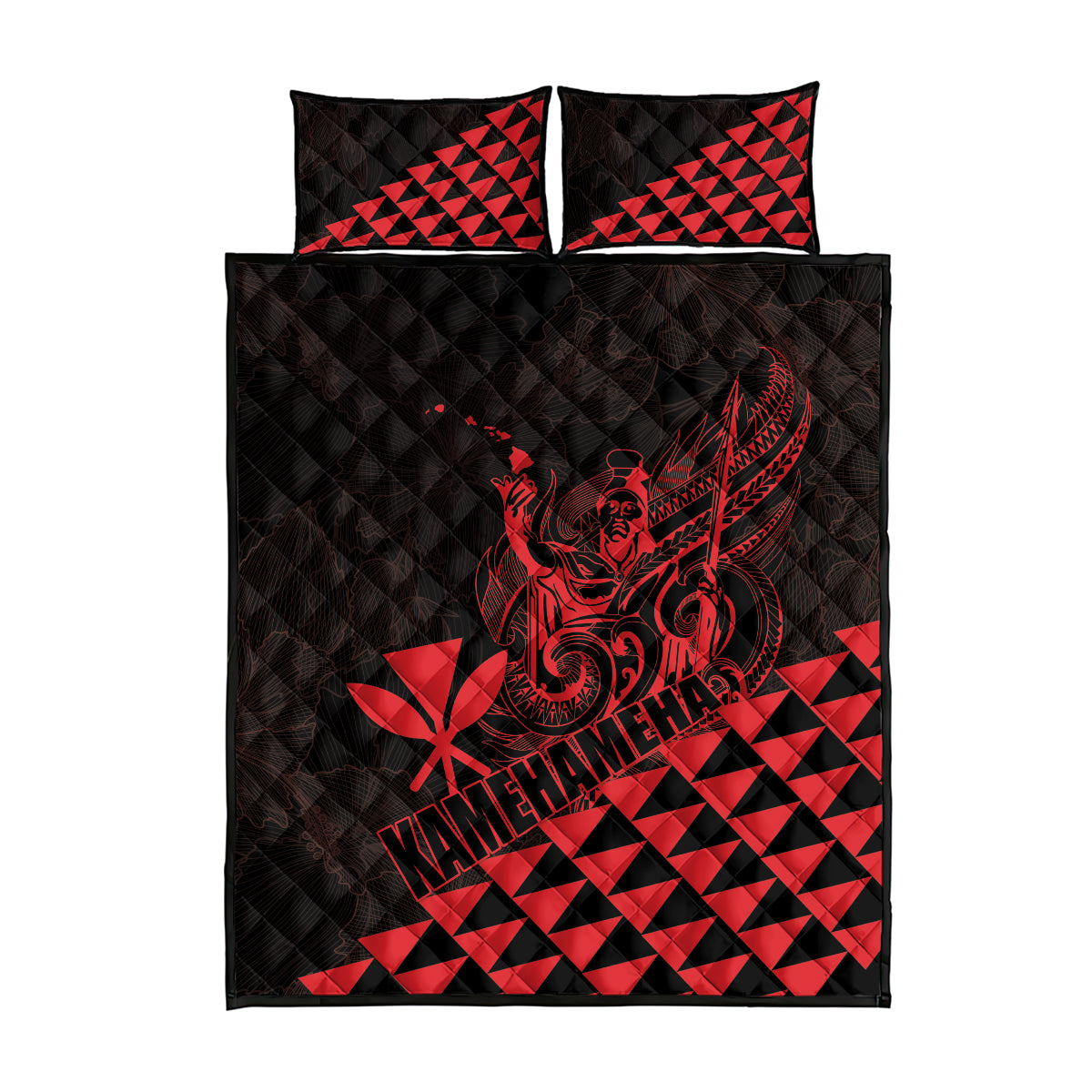 King Kamehameha Day Quilt Bed Set Kakau Polynesian Pattern