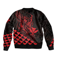 Personalized King Kamehameha Day Sleeve Zip Bomber Jacket Kakau Polynesian Pattern
