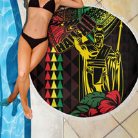 King Kamehameha Day Beach Blanket Hawaii Kakau Reggae