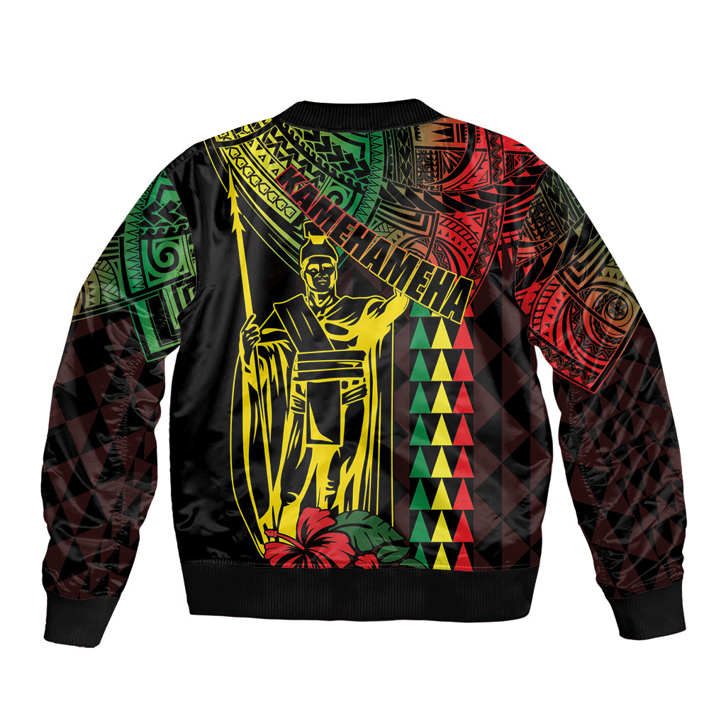 King Kamehameha Day Bomber Jacket Hawaii Kakau Reggae