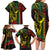 King Kamehameha Day Family Matching Long Sleeve Bodycon Dress and Hawaiian Shirt Hawaii Kakau Reggae