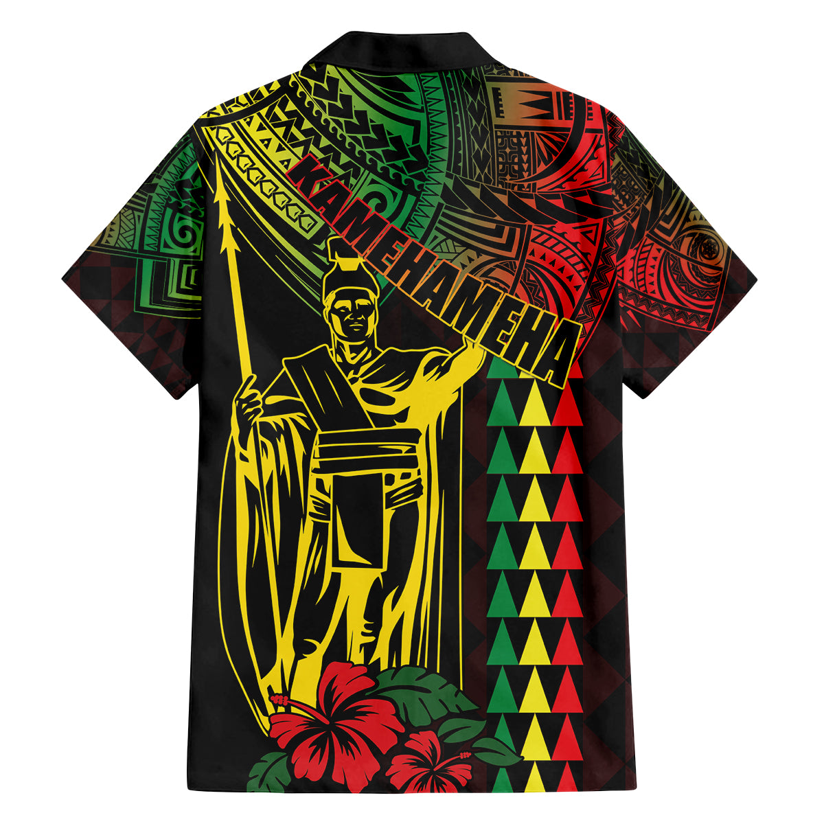 King Kamehameha Day Family Matching Tank Maxi Dress and Hawaiian Shirt Hawaii Kakau Reggae