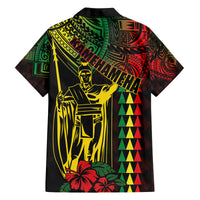 King Kamehameha Day Family Matching Tank Maxi Dress and Hawaiian Shirt Hawaii Kakau Reggae