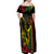 King Kamehameha Day Off Shoulder Maxi Dress Hawaii Kakau Reggae