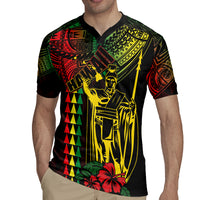 King Kamehameha Day Rugby Jersey Hawaii Kakau Reggae