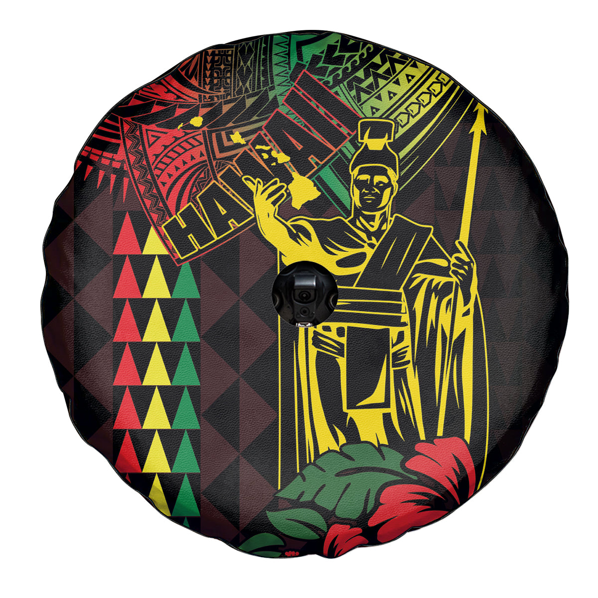 King Kamehameha Day Spare Tire Cover Hawaii Kakau Reggae