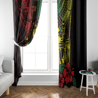 King Kamehameha Day Window Curtain Hawaii Kakau Reggae