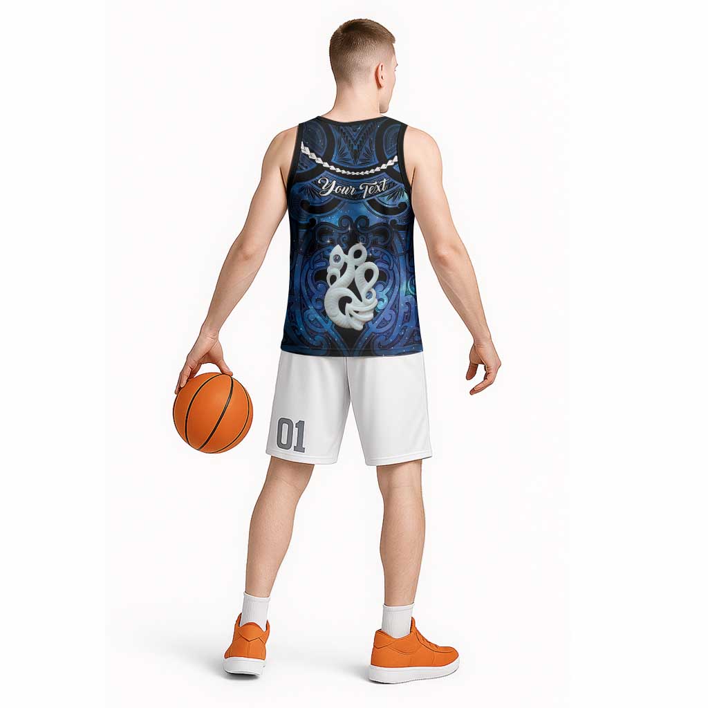 Personalized Maori Matariki Manaia Basketball Jersey Maori Kowhaiwhai Pattern Galaxy