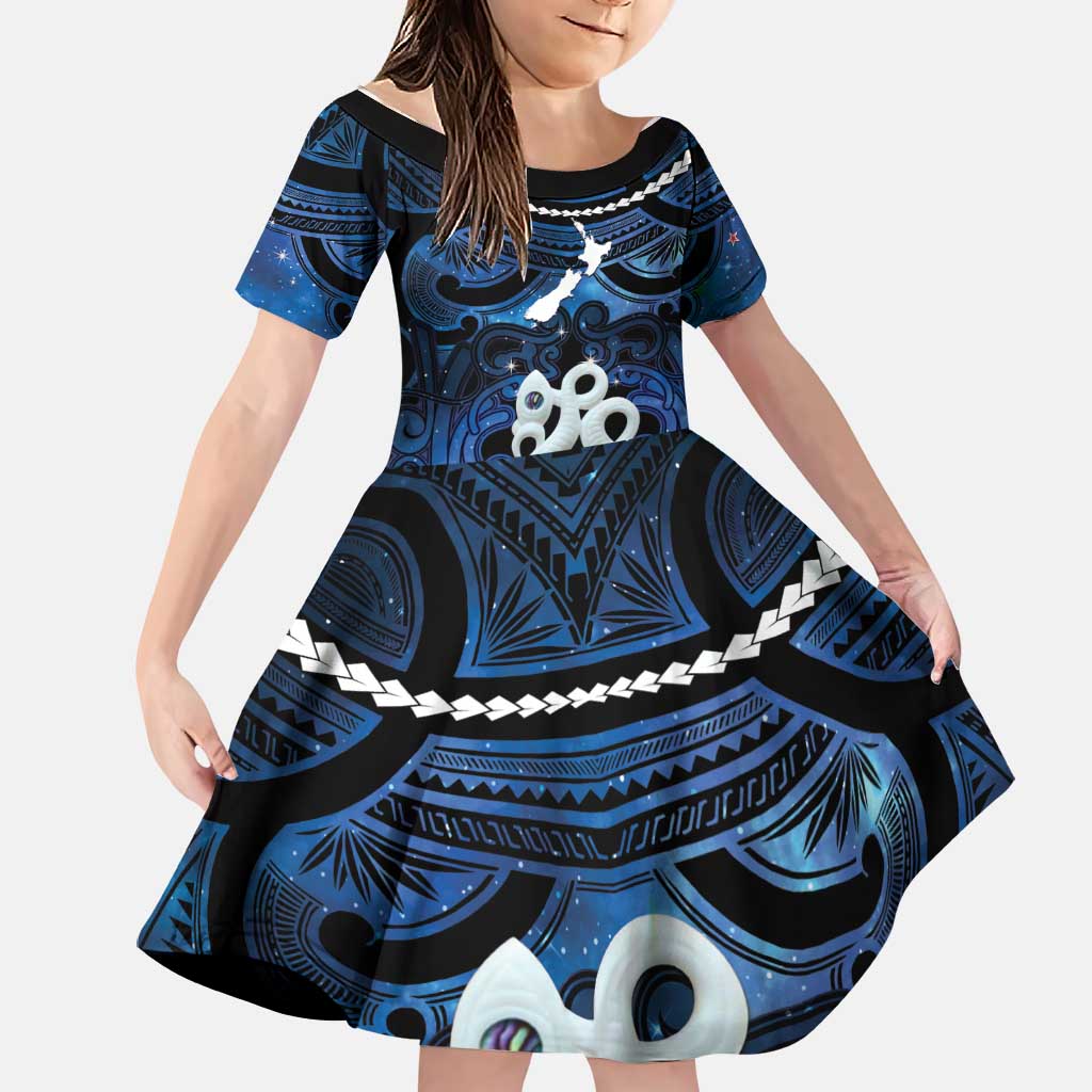 Personalized Maori Matariki Manaia Family Matching Puletasi and Hawaiian Shirt Maori Kowhaiwhai Pattern Galaxy