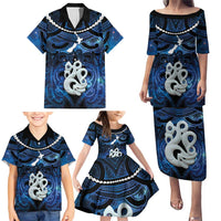 Personalized Maori Matariki Manaia Family Matching Puletasi and Hawaiian Shirt Maori Kowhaiwhai Pattern Galaxy