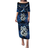 Personalized Maori Matariki Manaia Family Matching Puletasi and Hawaiian Shirt Maori Kowhaiwhai Pattern Galaxy