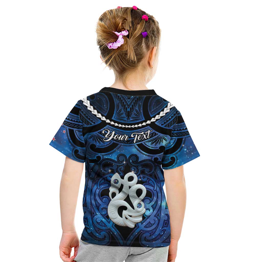 Personalized Maori Matariki Manaia Kid T Shirt Maori Kowhaiwhai Pattern Galaxy LT01 - Polynesian Pride