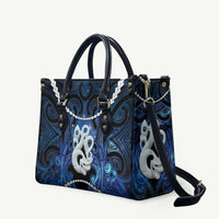Maori Matariki Manaia Leather Bag Maori Kowhaiwhai Pattern Galaxy LT01 Blue - Polynesian Pride