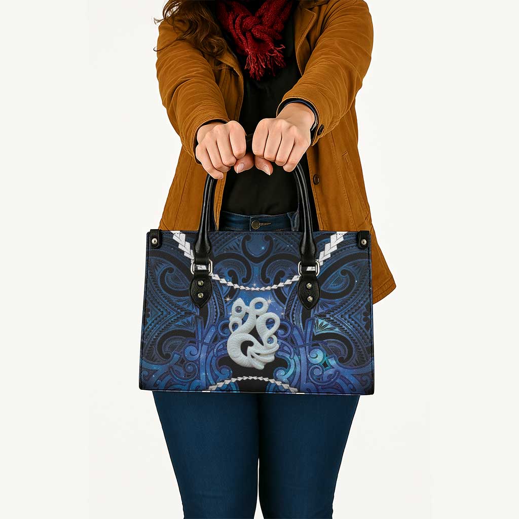 Maori Matariki Manaia Leather Bag Maori Kowhaiwhai Pattern Galaxy LT01 - Polynesian Pride