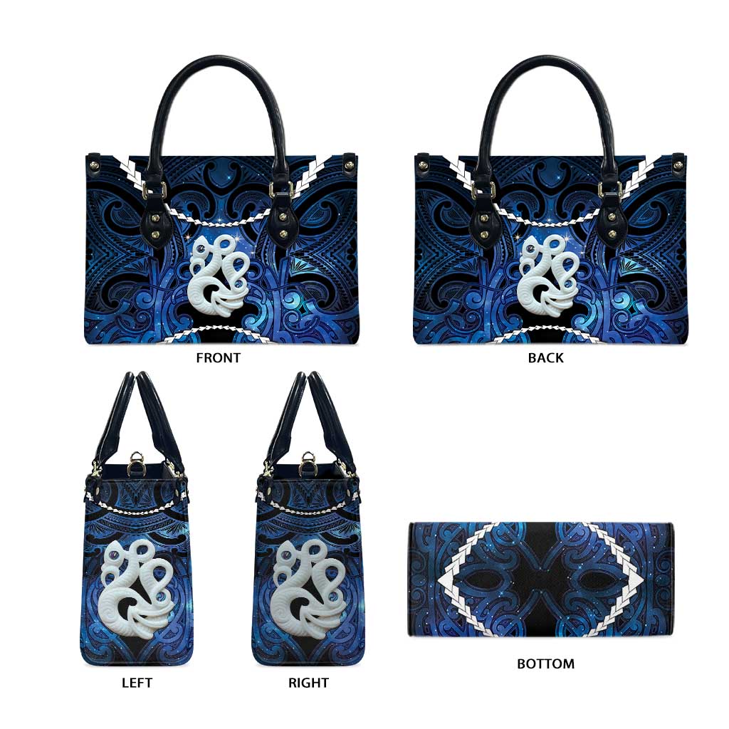 Maori Matariki Manaia Leather Bag Maori Kowhaiwhai Pattern Galaxy LT01 - Polynesian Pride