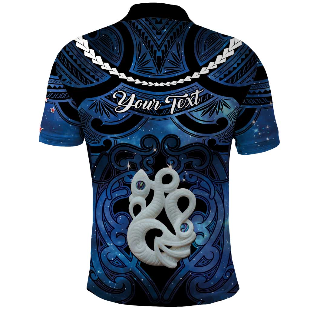 Personalized Maori Matariki Manaia Polo Shirt Maori Kowhaiwhai Pattern Galaxy
