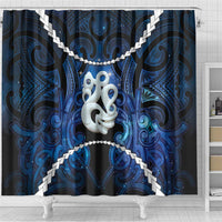 Maori Matariki Manaia Shower Curtain Maori Kowhaiwhai Pattern Galaxy