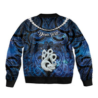 Personalized Maori Matariki Manaia Sleeve Zip Bomber Jacket Maori Kowhaiwhai Pattern Galaxy LT01 - Polynesian Pride
