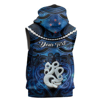 Personalized Maori Matariki Manaia Sleeveless Zip Hoodie Maori Kowhaiwhai Pattern Galaxy LT01 - Polynesian Pride