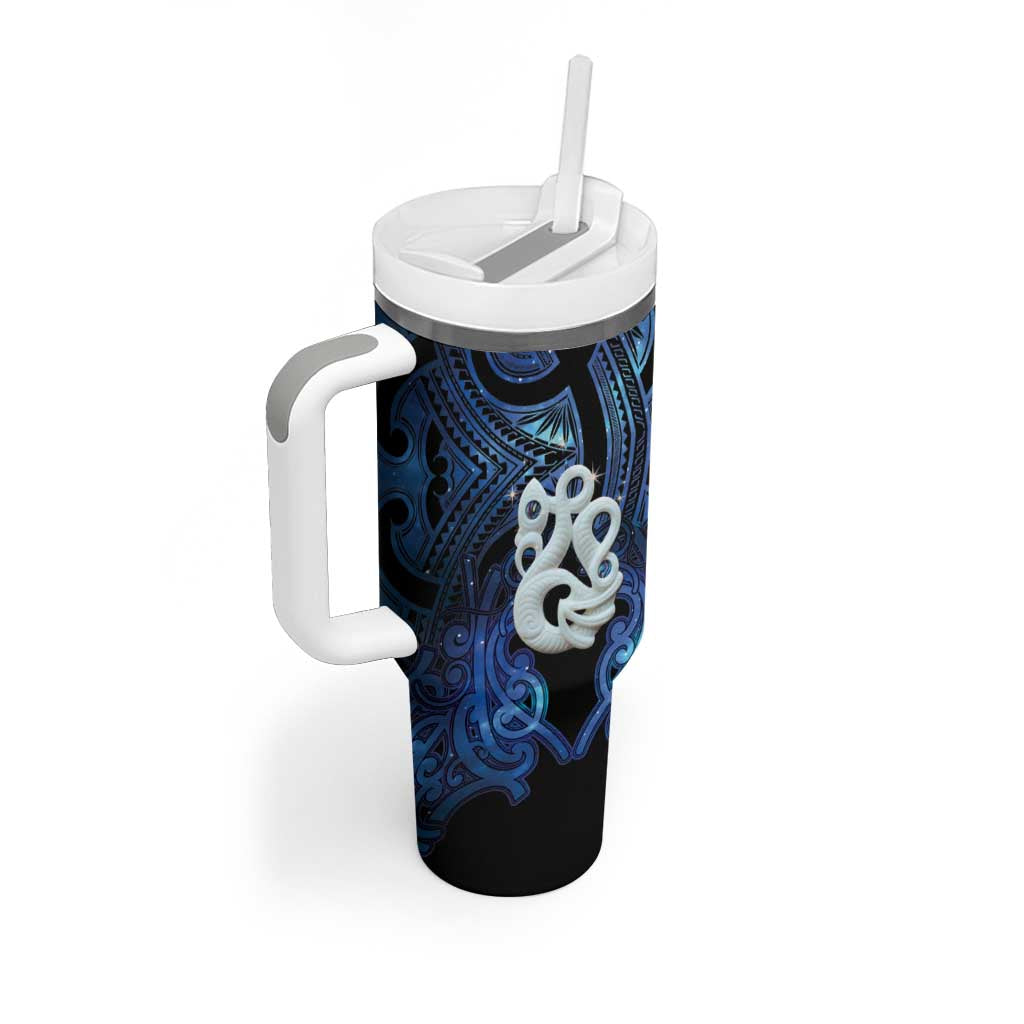 Personalized Maori Matariki Manaia Tumbler With Handle Maori Kowhaiwhai Pattern Galaxy LT01 - Polynesian Pride