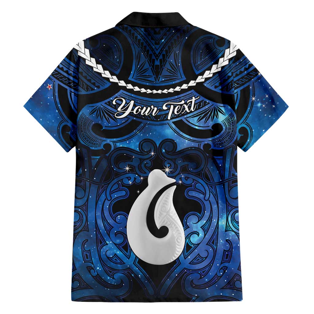 Personalized Maori Matariki Hei Matau Family Matching Off Shoulder Short Dress and Hawaiian Shirt Maori Kowhaiwhai Pattern Galaxy