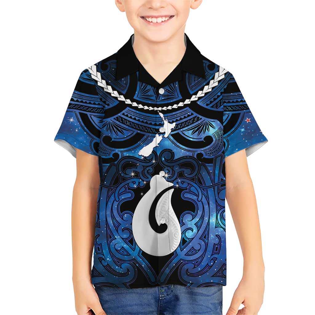 Personalized Maori Matariki Hei Matau Family Matching Summer Maxi Dress and Hawaiian Shirt Maori Kowhaiwhai Pattern Galaxy