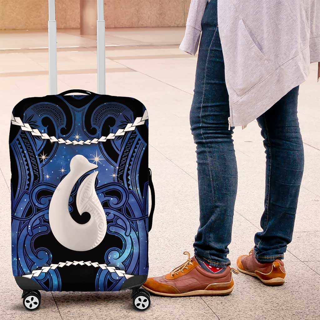 Maori Matariki Hei Matau Luggage Cover Maori Kowhaiwhai Pattern Galaxy