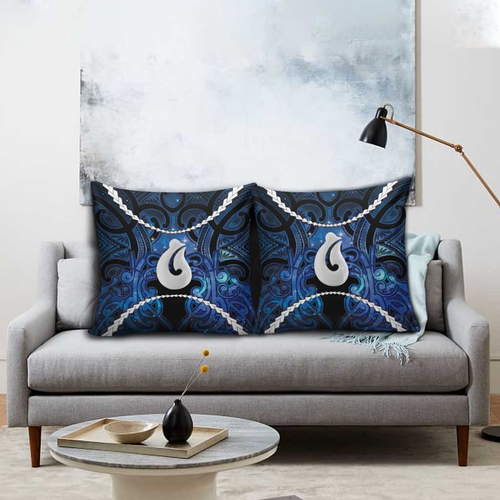 Maori Matariki Hei Matau Pillow Cover Maori Kowhaiwhai Pattern Galaxy