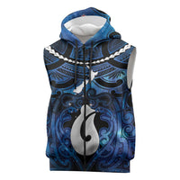 Personalized Maori Matariki Hei Matau Sleeveless Zip Hoodie Maori Kowhaiwhai Pattern Galaxy