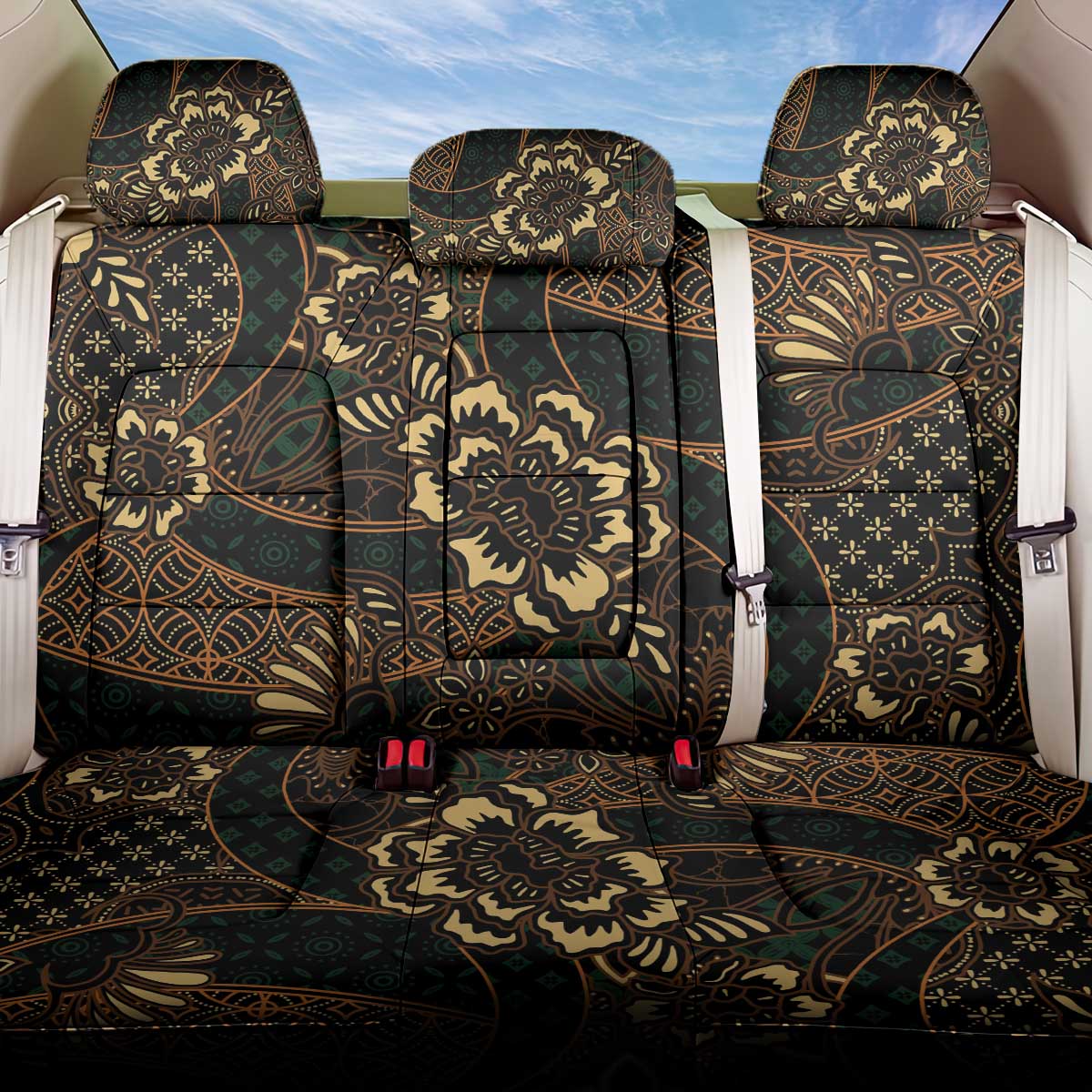 Indonesian Batik Pattern Vintage Brown Back Car Seat Cover LT01 One Size Brown - Polynesian Pride