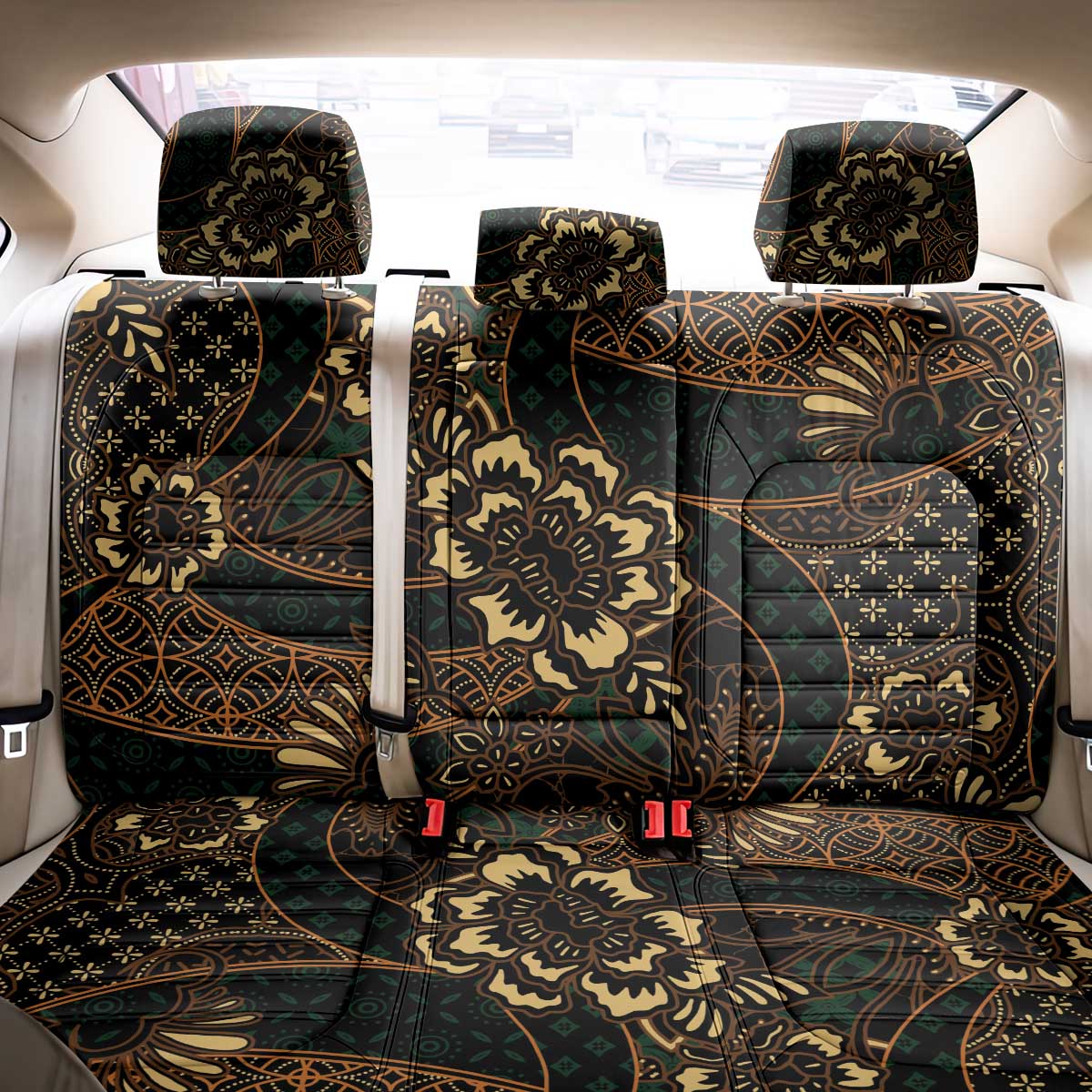 Indonesian Batik Pattern Vintage Brown Back Car Seat Cover LT01 - Polynesian Pride