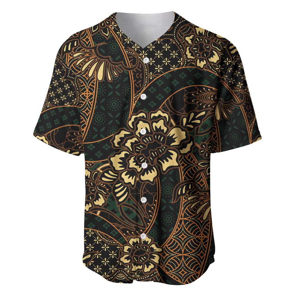 Indonesian Batik Pattern Vintage Brown Baseball Jersey