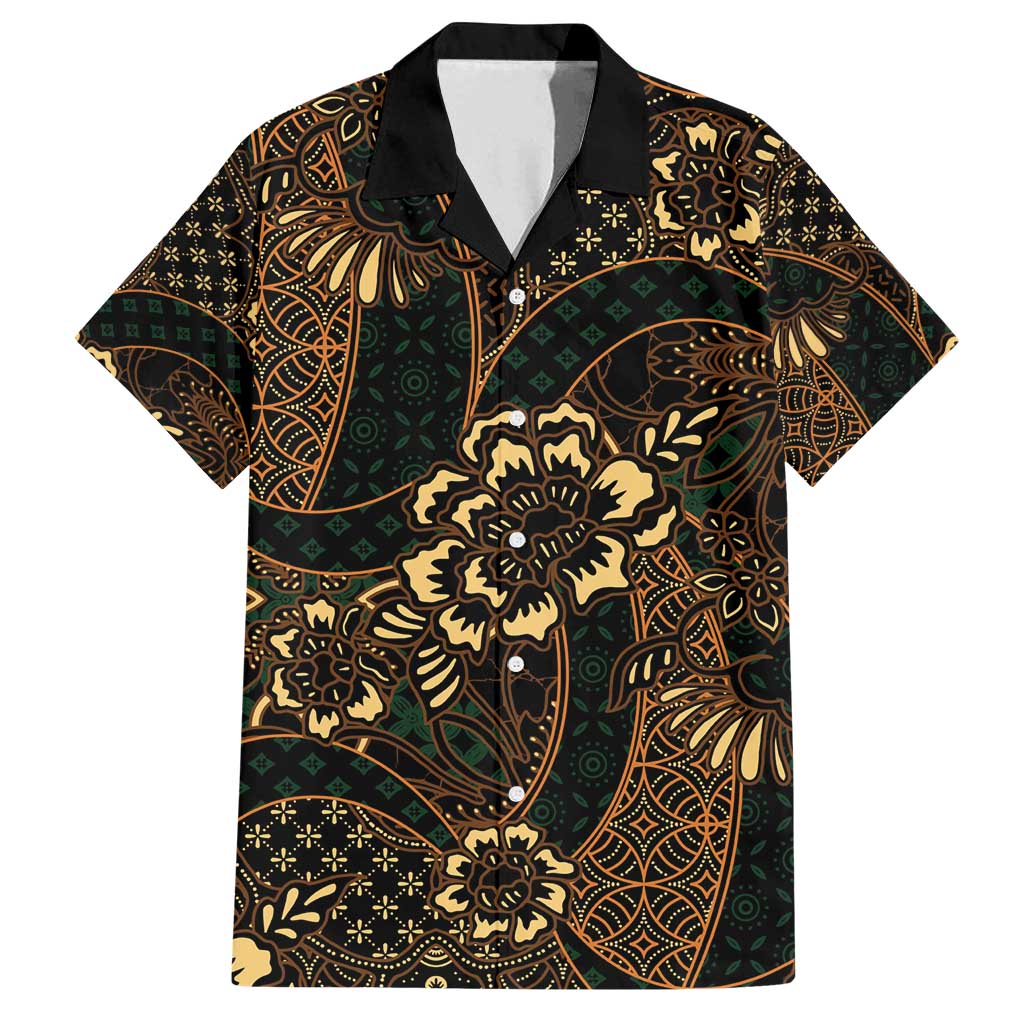 Indonesian Batik Pattern Vintage Brown Family Matching Long Sleeve Bodycon Dress and Hawaiian Shirt LT01 Dad's Shirt - Short Sleeve Brown - Polynesian Pride
