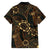 Indonesian Batik Pattern Vintage Brown Family Matching Off The Shoulder Long Sleeve Dress and Hawaiian Shirt
