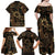Indonesian Batik Pattern Vintage Brown Family Matching Off Shoulder Maxi Dress and Hawaiian Shirt