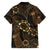 Indonesian Batik Pattern Vintage Brown Family Matching Off Shoulder Short Dress and Hawaiian Shirt
