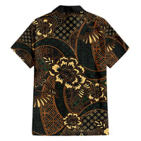 Indonesian Batik Pattern Vintage Brown Family Matching Short Sleeve Bodycon Dress and Hawaiian Shirt LT01 - Polynesian Pride
