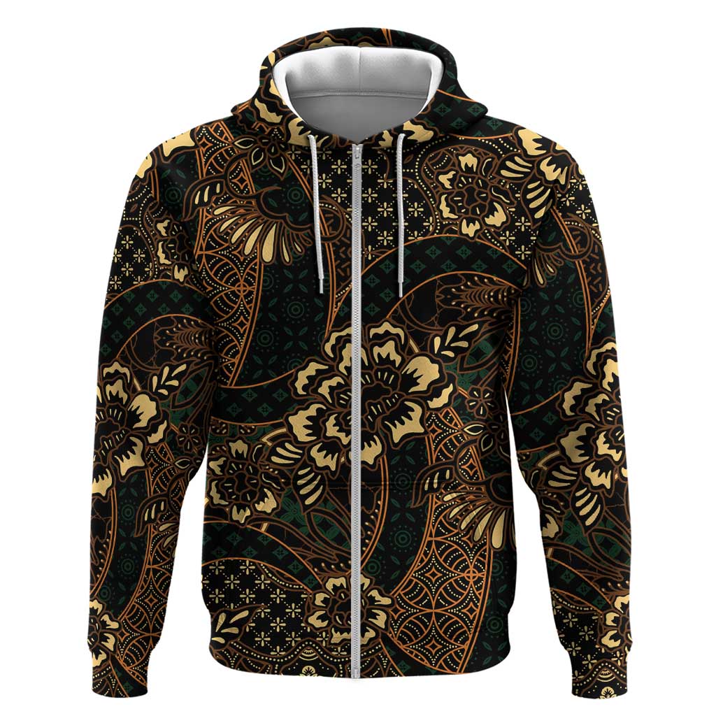 Indonesian Batik Pattern Vintage Brown Hoodie