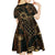 Indonesian Batik Pattern Vintage Brown Kid Short Sleeve Dress