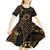 Indonesian Batik Pattern Vintage Brown Kid Short Sleeve Dress