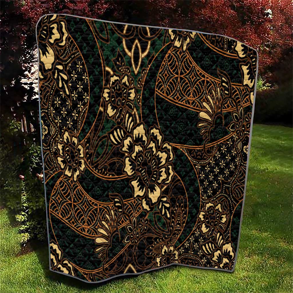 Indonesian Batik Pattern Vintage Brown Quilt
