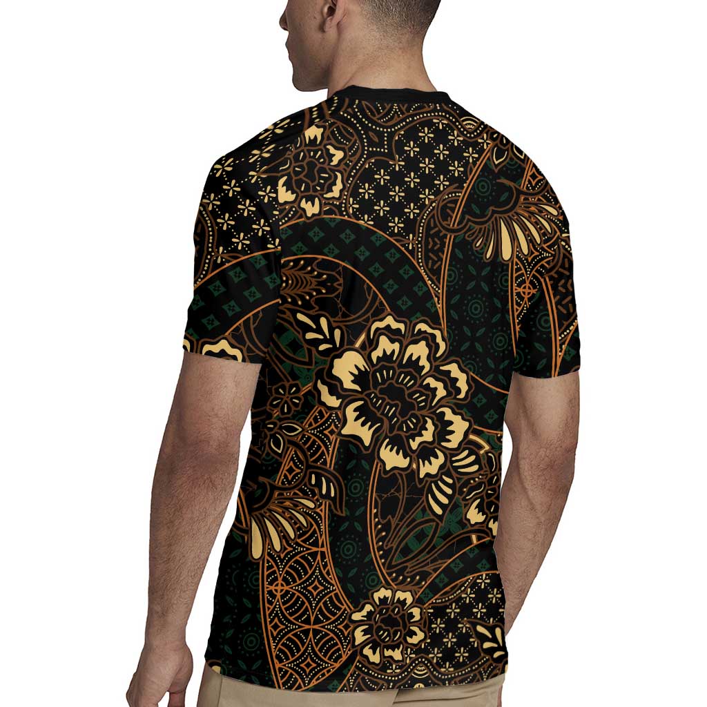 Indonesian Batik Pattern Vintage Brown Rugby Jersey