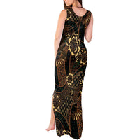 Indonesian Batik Pattern Vintage Brown Tank Maxi Dress