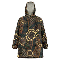 Indonesian Batik Pattern Vintage Brown Wearable Blanket Hoodie