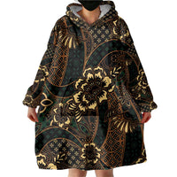 Indonesian Batik Pattern Vintage Brown Wearable Blanket Hoodie